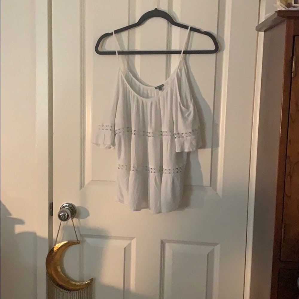 Charlotte Russe Crotchet lace coldshoulder top